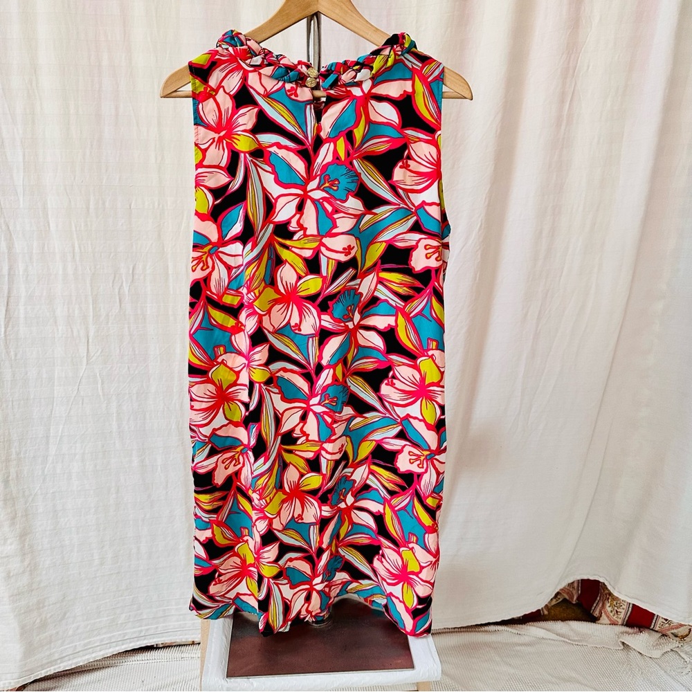 Tracy Negoshian Shift Dress Size Large Print Sleeveless